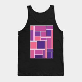 Modern Monochromatic Purple Geometric Pattern Graphic Design Tank Top